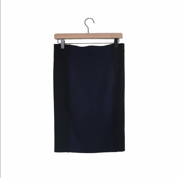 H&M blue & black color block pencil skirt - Picture 2 of 4